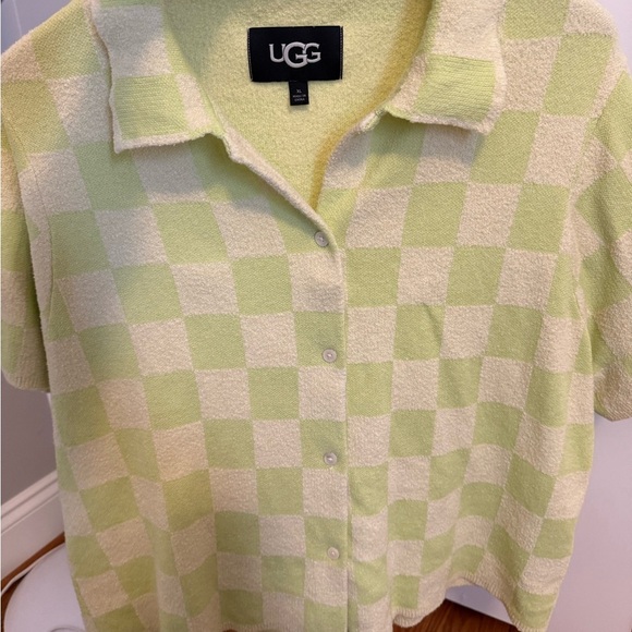UGG Jeannie Checkerboard Terry Button-down Shirt size XL - Picture 7 of 12
